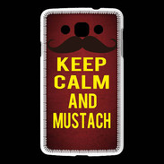 Coque LG L60 Keep Calm and Mustach Rouge