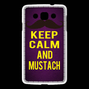 Coque LG L60 Keep Calm and Mustach Violet