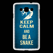 Coque LG L60 Keep Calm and Be a Snake bleu