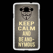 Coque LG L60 Keep Calm and Be Anonymous Gris