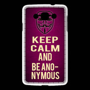 Coque LG L60 Keep Calm and Be Anonymous Rose