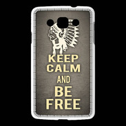 Coque LG L60 Keep Calm and Be Free Gris