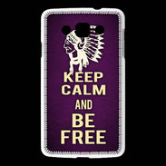 Coque LG L60 Keep Calm and Be Free Violet