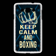 Coque LG L60 Keep Calm and Boxing Bleu
