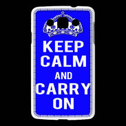 Coque LG L60 Keep Calm and Carry on Bleu