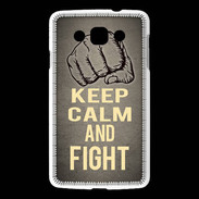Coque LG L60 Keep Calm and Fight Gris