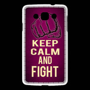 Coque LG L60 Keep Calm and Fight Rose