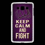 Coque LG L60 Keep Calm and Fight Violet