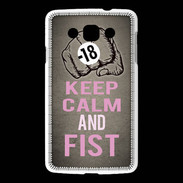 Coque LG L60 Keep Calm and Fist Gris