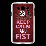Coque LG L60 Keep Calm and Fist Rouge