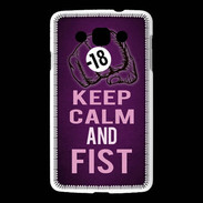 Coque LG L60 Keep Calm and Fist Violet