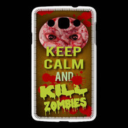Coque LG L60 Keep Calm and Kill Zombies Orange