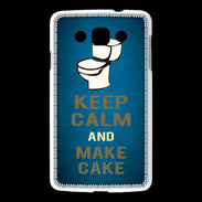 Coque LG L60 Keep Calm and Make cake Bleu