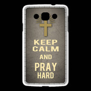 Coque LG L60 Keep Calm and Pray Christian Gris