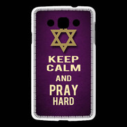 Coque LG L60 Keep Calm and Pray jewish Violet