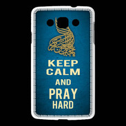 Coque LG L60 Keep Calm and Pray Muslim Bleu