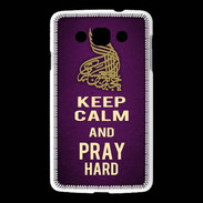 Coque LG L60 Keep Calm and Pray Muslim Violet