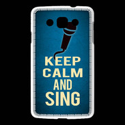 Coque LG L60 Keep Calm and Sing Bleu