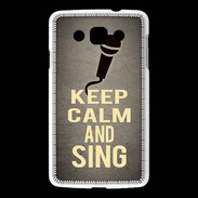 Coque LG L60 Keep Calm and Sing Gris