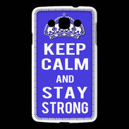 Coque LG L60 Keep Calm and Stay strong Bleu