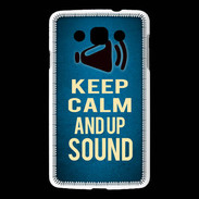 Coque LG L60 Keep Calm and Up Sound Bleu