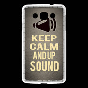 Coque LG L60 Keep Calm and Up Sound Gris