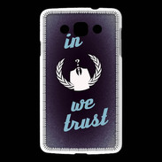 Coque LG L60 In anonymous We trust bleu ZG