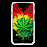 Coque LG L65 Feuille de cannabis et cœur Rasta