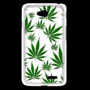 Coque LG L65 Feuille de cannabis sur fond blanc