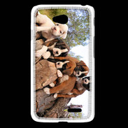 Coque LG L65 Chiots Boxer sur un tronc d''arbre