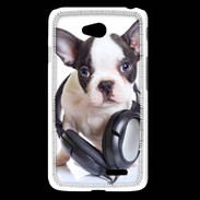 Coque LG L65 Bulldog français avec casque de musique