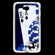 Coque LG L65 Poker bleu et noir