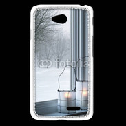 Coque LG L65 paysage hiver deux lanternes