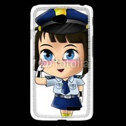Coque LG L65 Cute cartoon illustration of a policewoman