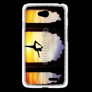 Coque LG L65 Danseuse yoga temple couché de soleil