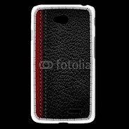 Coque LG L65 Effet cuir noir et rouge