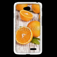 Coque LG L65 Belles oranges sur fond en bois