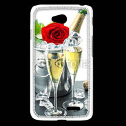 Coque LG L65 Champagne et rose rouge