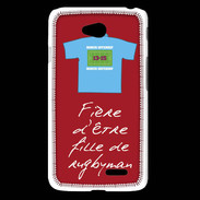 Coque LG L65 Fille de rugbyman Bonus offensif-défensif Rouge 2