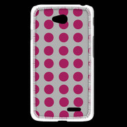 Coque LG L65 pois gris & framboise