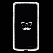 Coque LG L65 moustache noir & blanc