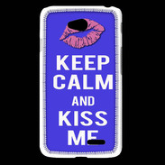 Coque LG L65 Keep Calm Kiss me Bleu