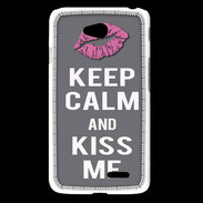 Coque LG L65 Keep Calm Kiss me Gris
