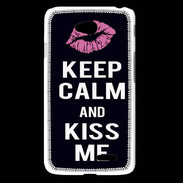 Coque LG L65 Keep Calm Kiss me Noir