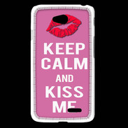 Coque LG L65 Keep Calm Kiss me Rose
