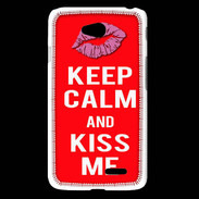 Coque LG L65 Keep Calm Kiss me Rouge