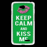 Coque LG L65 Keep Calm Kiss me Vert