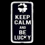 Coque LG L65 Keep Calm Be lucky Noir