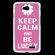 Coque LG L65 Keep Calm Be Lucky Rose