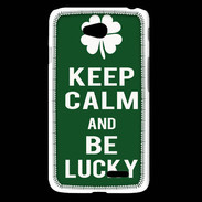 Coque LG L65 Keep Calm Be lucky Vert